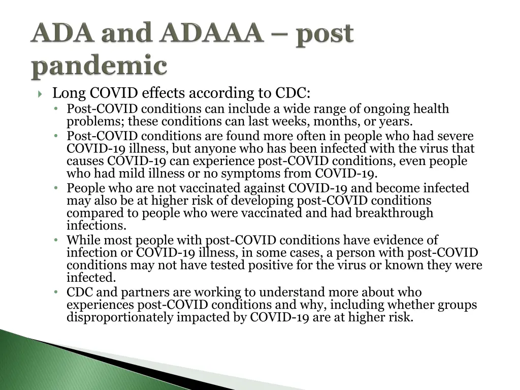 long covid effects according to cdc post covid