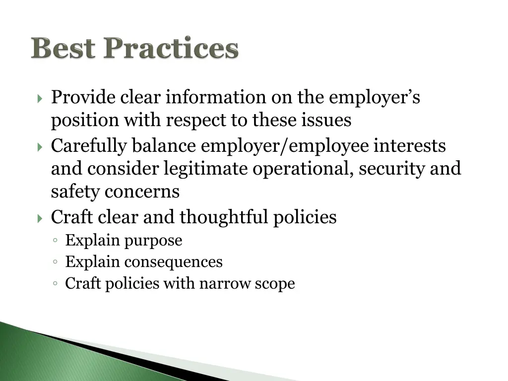 provide clear information on the employer