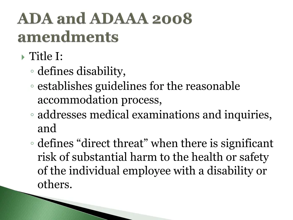 title i defines disability establishes guidelines