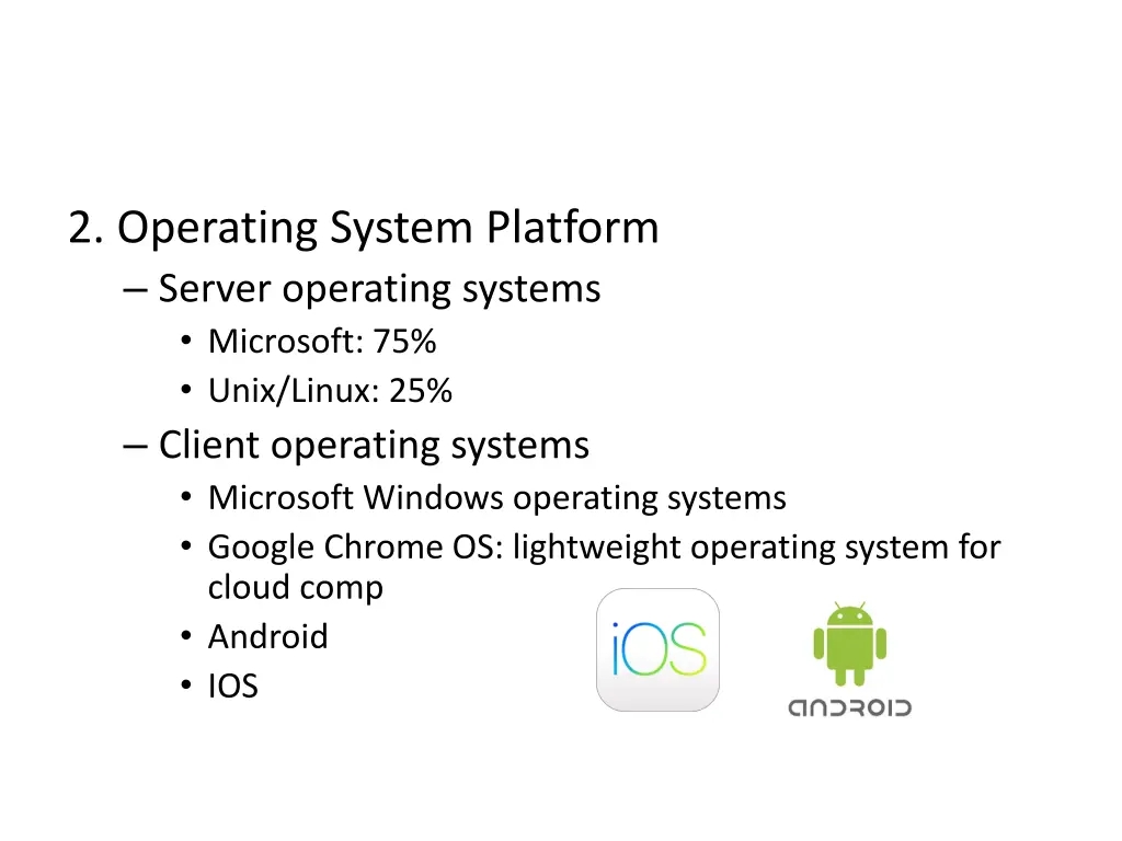 2 operating system platform server operating