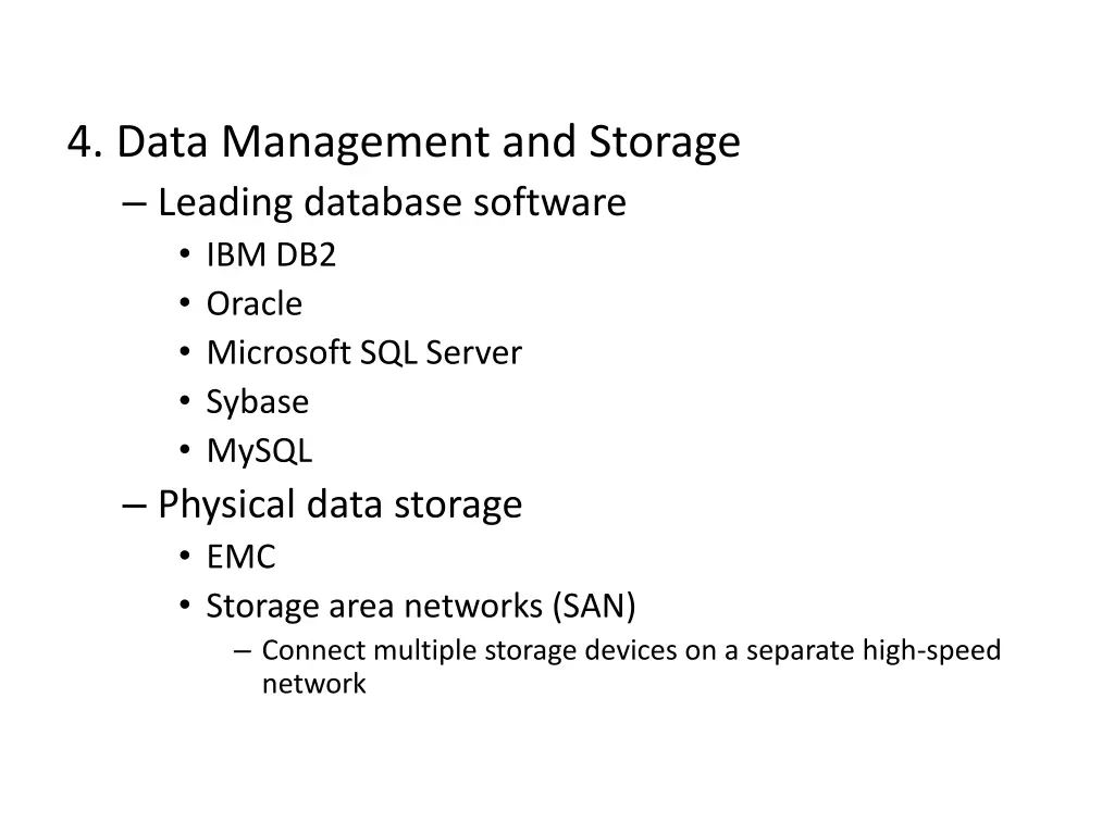 4 data management and storage leading database