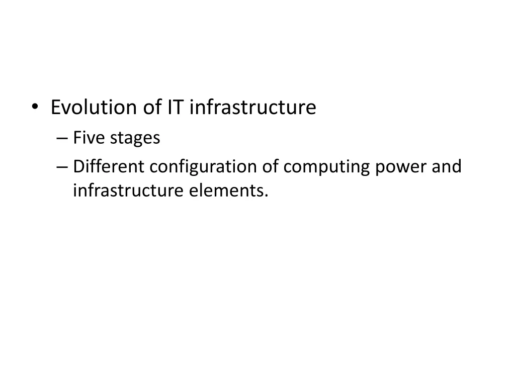 evolution of it infrastructure five stages