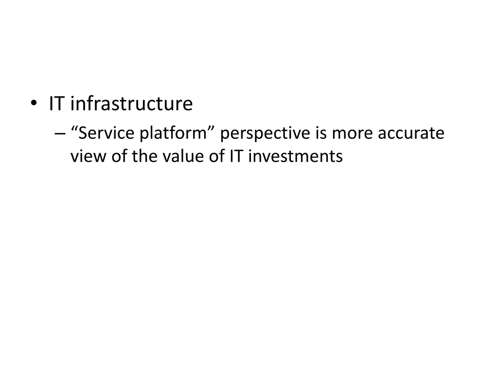 it infrastructure service platform perspective
