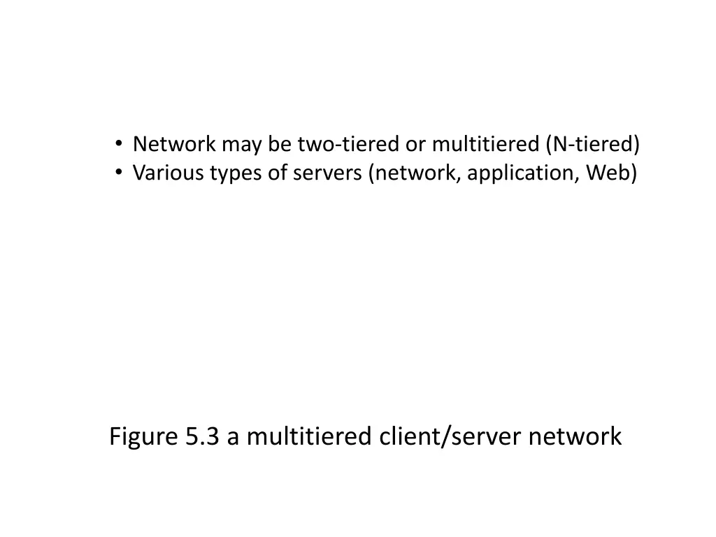 network may be two tiered or multitiered n tiered