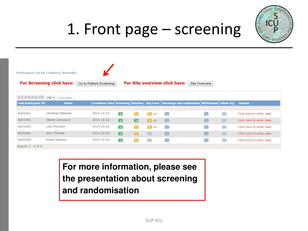 1 front page screening