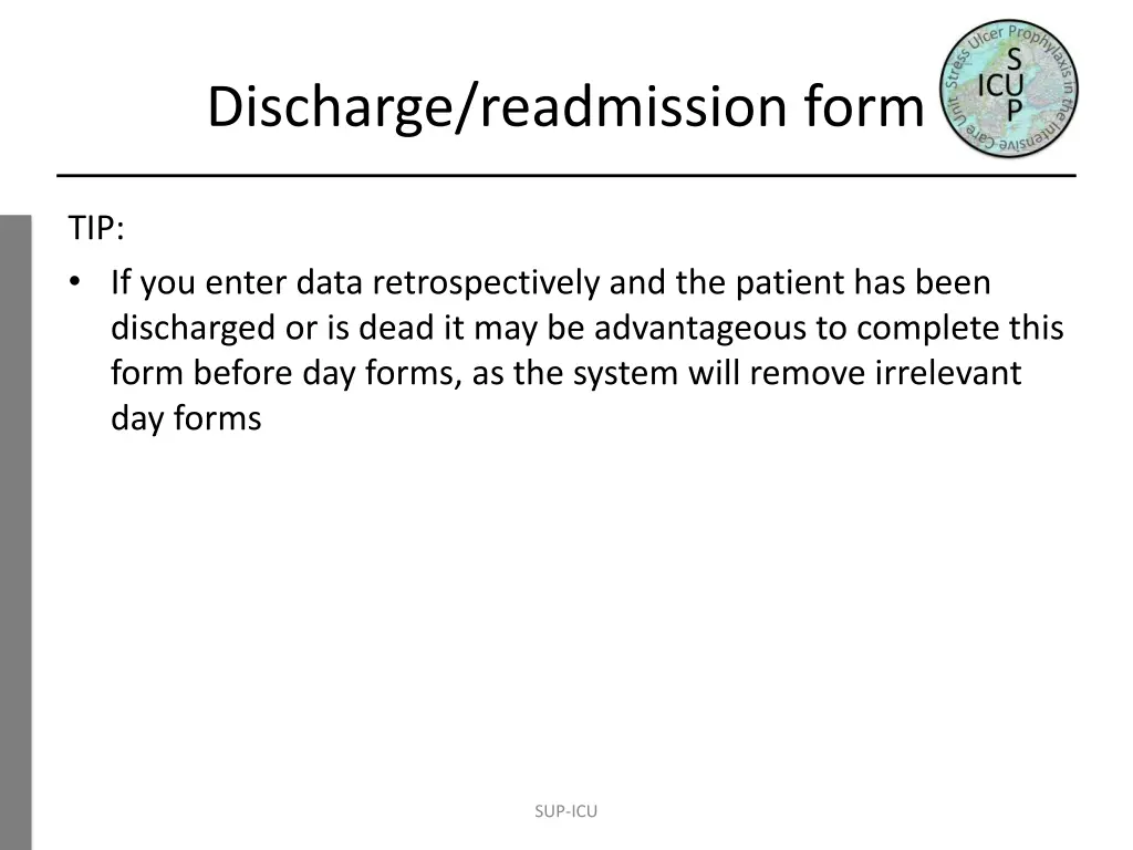 discharge readmission form 1