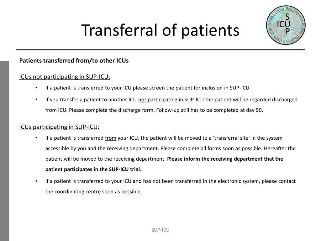 transferral of patients
