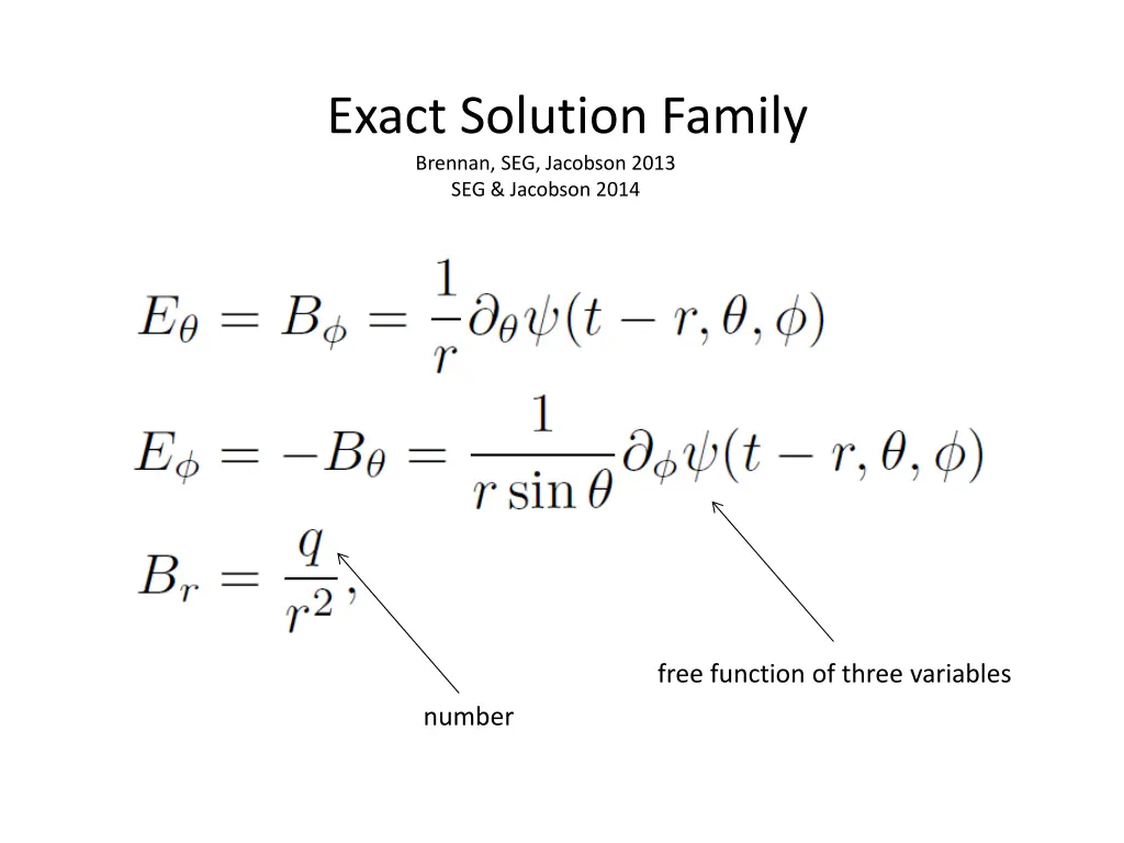 exact solution family brennan seg jacobson 2013