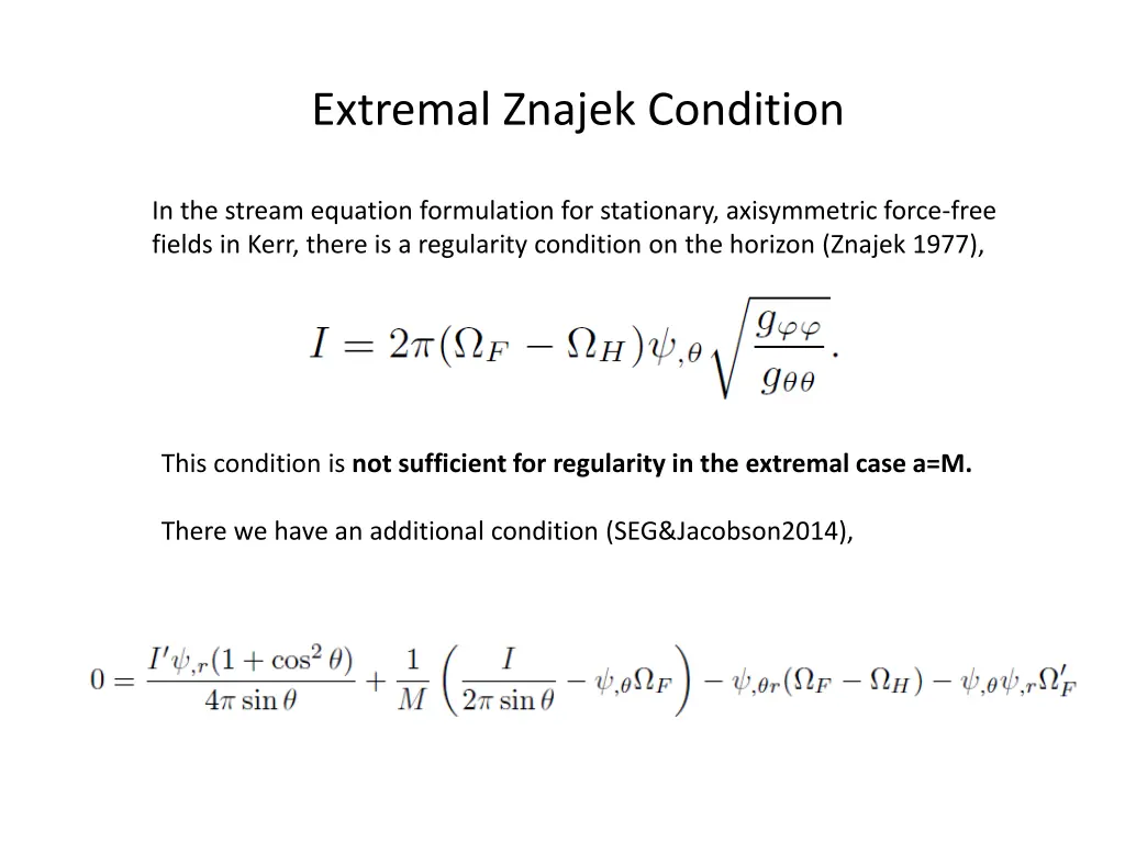 extremal znajek condition