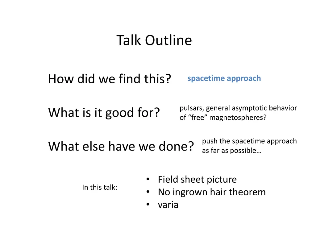 talk outline