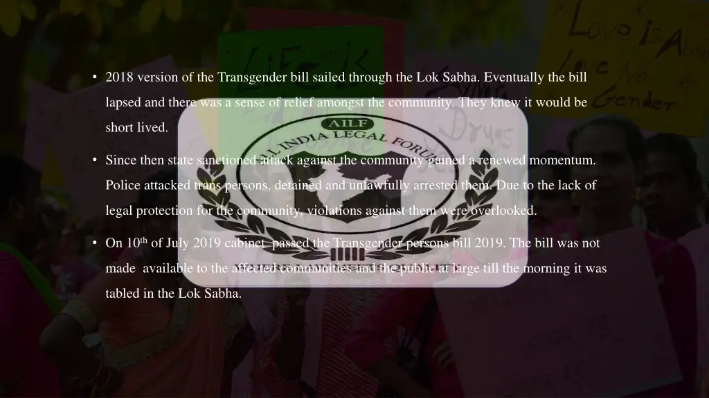2018 version of the transgender bill sailed