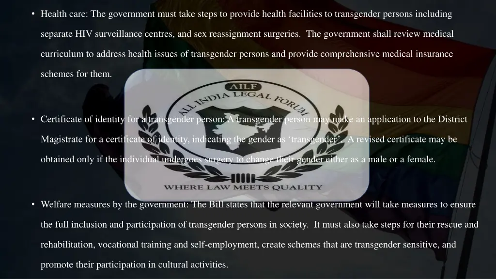 health care the government must take steps