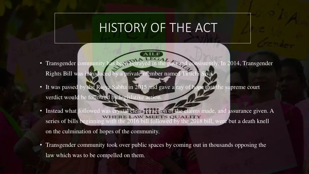 history of the act
