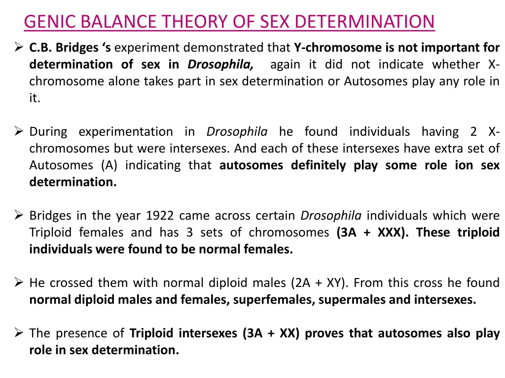 genic balance theory of sex determination