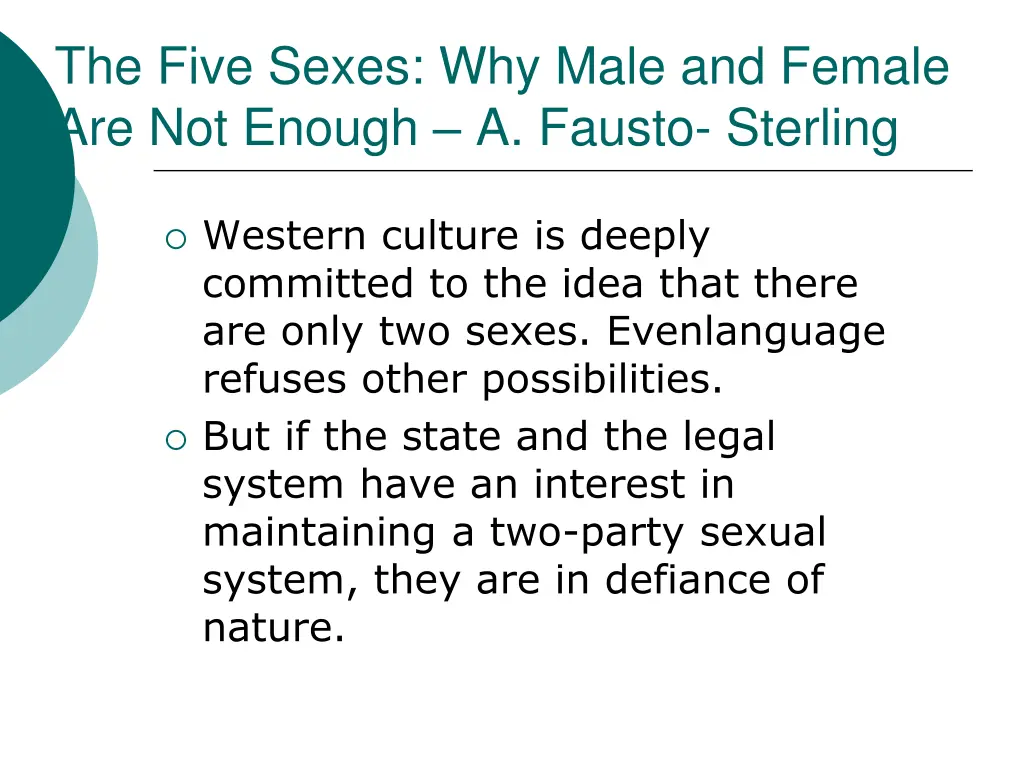 the five sexes why male and female are not enough
