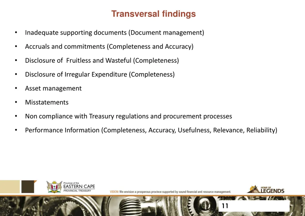 transversal findings