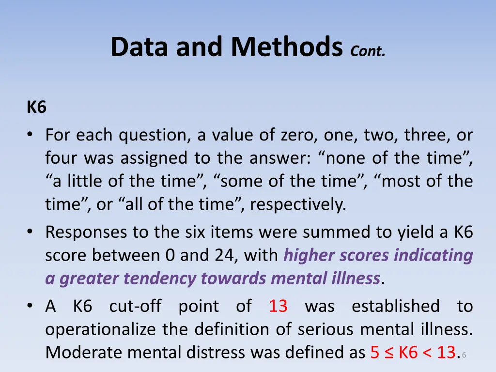 data and methods cont