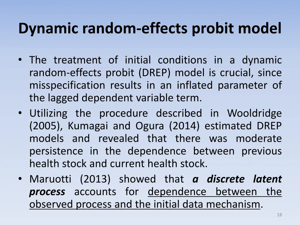 dynamic random effects probit model