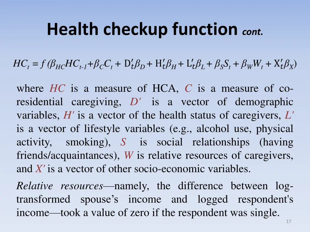 health checkup function cont