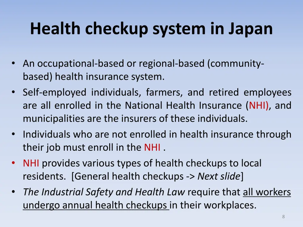 health checkup system in japan