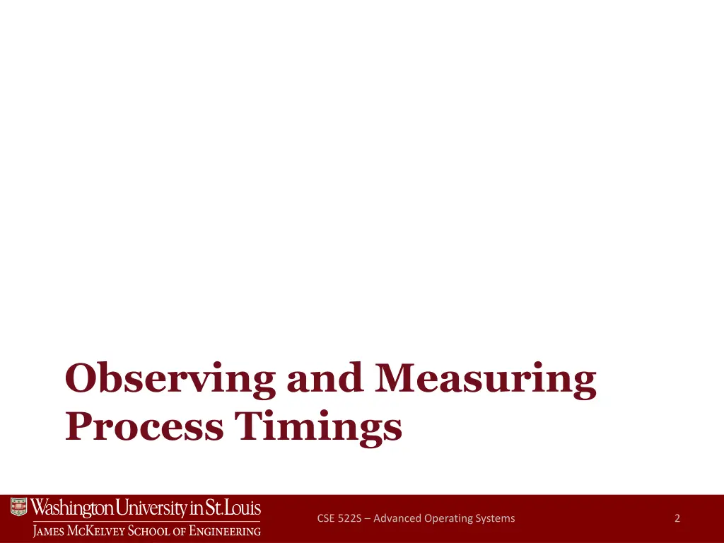 observing and measuring process timings