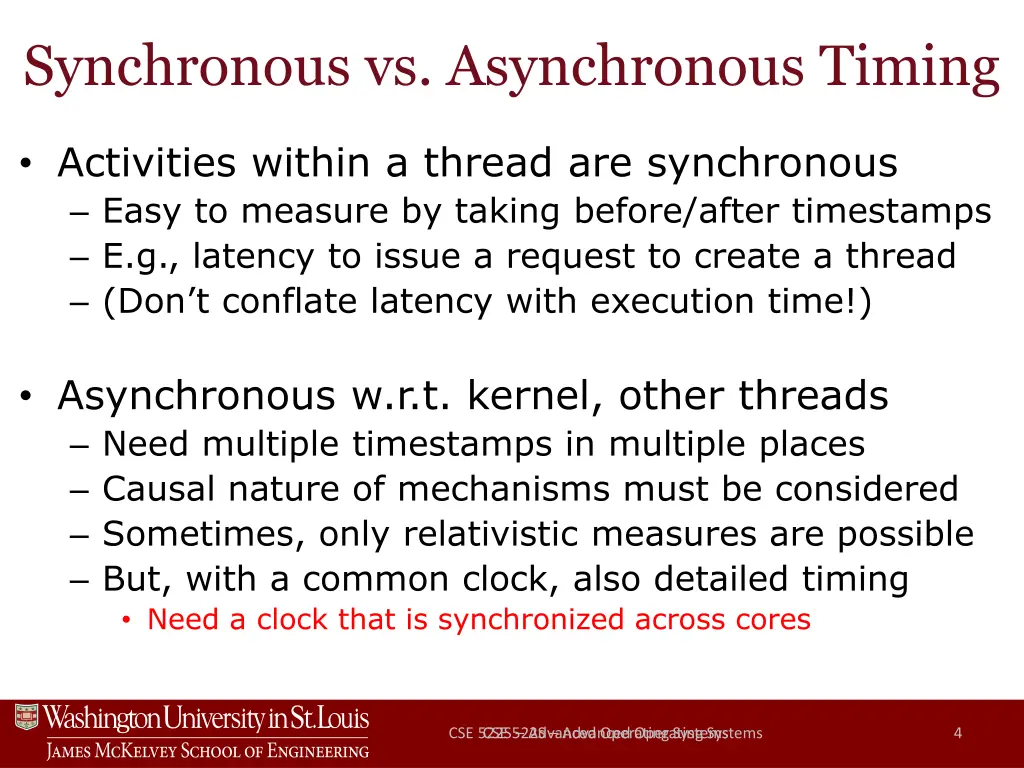 synchronous vs asynchronous timing