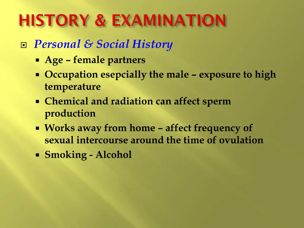 personal social history age female partners