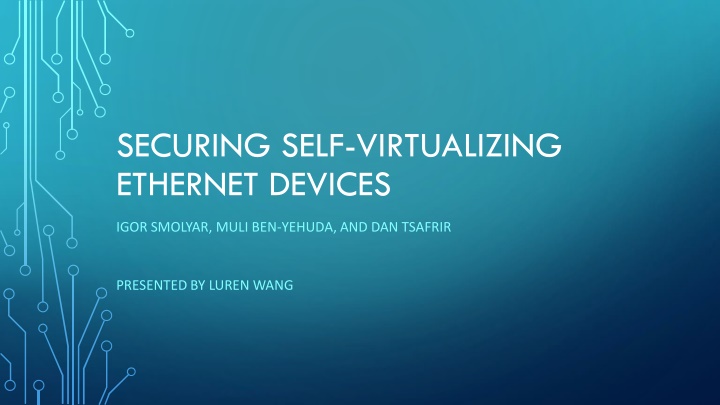securing self virtualizing ethernet devices