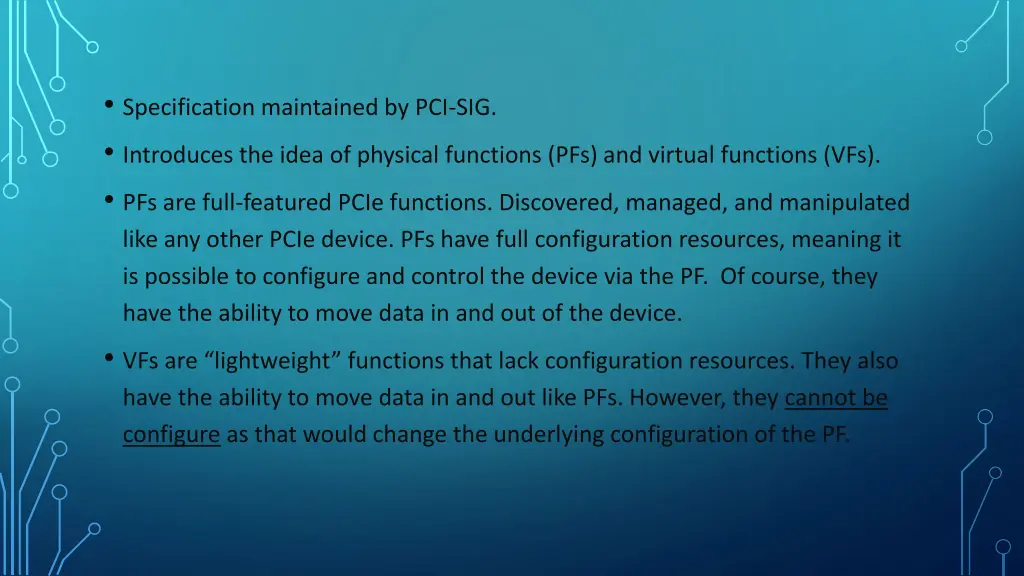 specification maintained by pci sig introduces