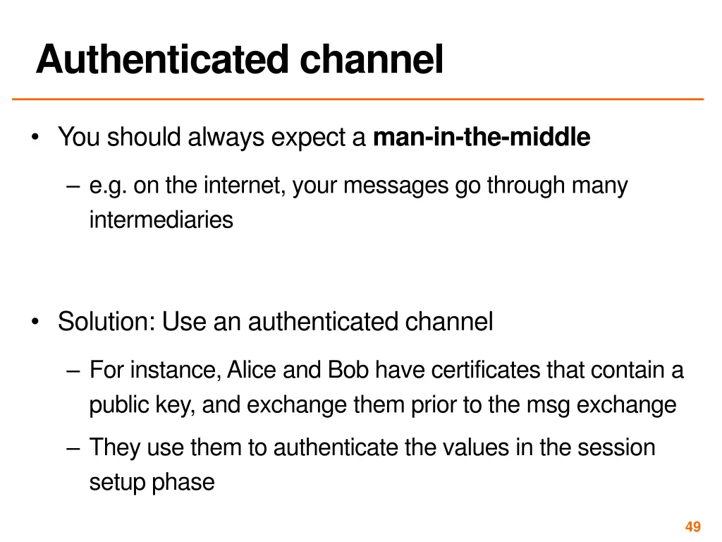 authenticated channel