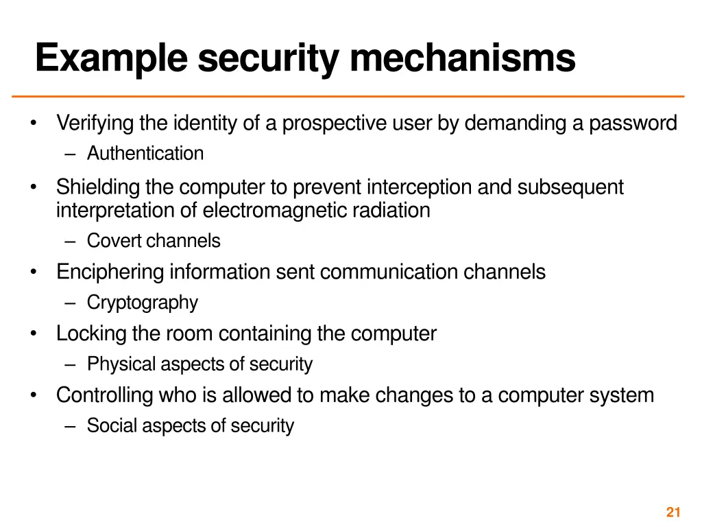 example security mechanisms