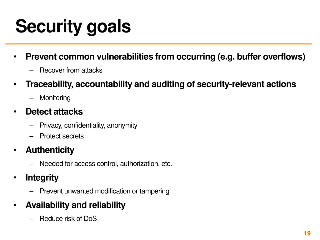 security goals