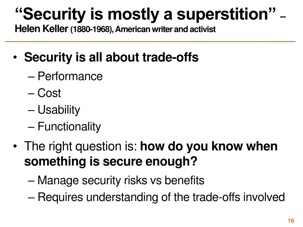 security is mostly a superstition helen keller