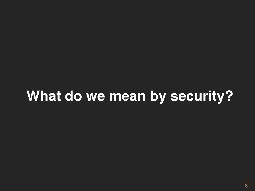 what do we mean by security