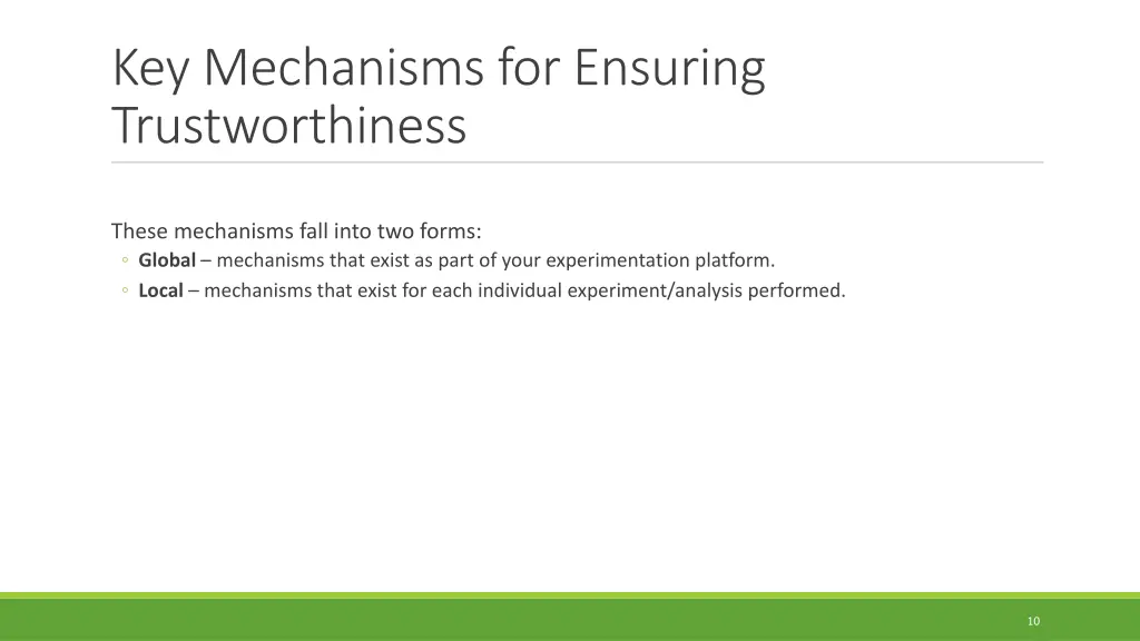 key mechanisms for ensuring trustworthiness