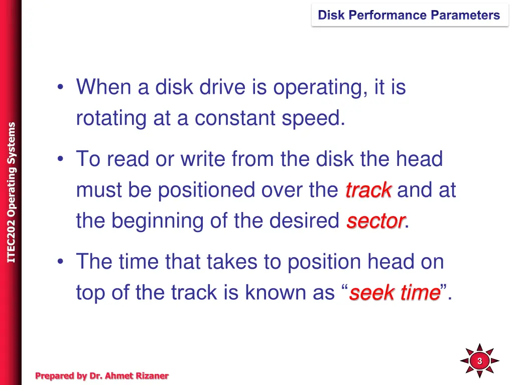 disk performance parameters 1