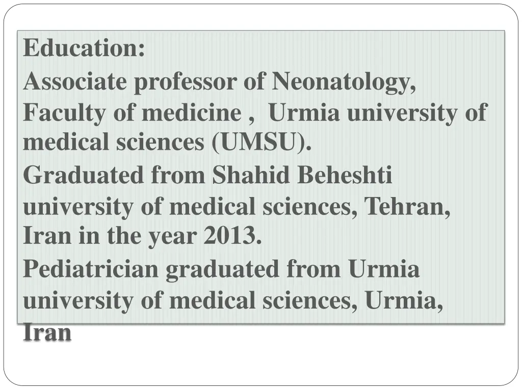 education associate professor of neonatology