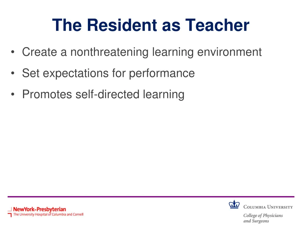 the resident as teacher