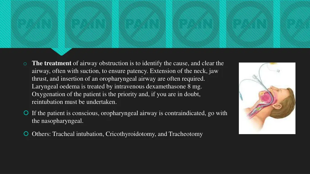o the treatment of airway obstruction