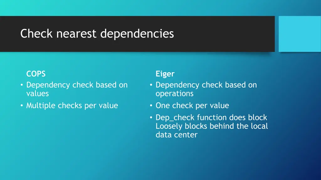 check nearest dependencies