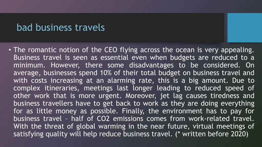bad business travels