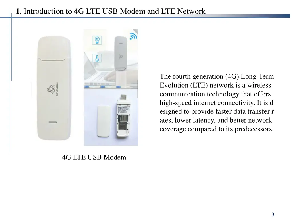 1 introduction to 4g lte usb modem and lte network