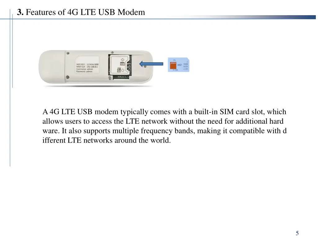 3 features of 4g lte usb modem