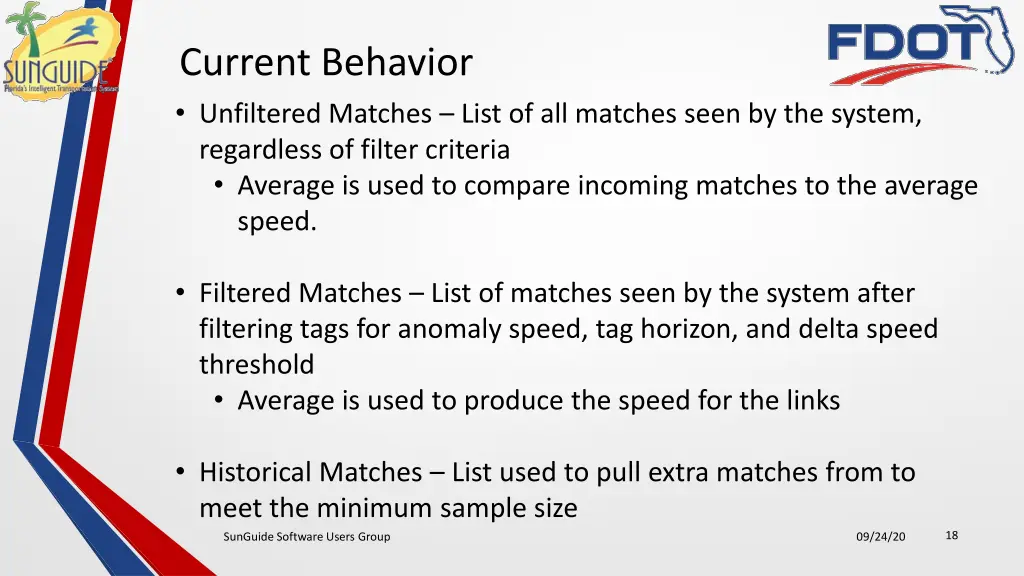 current behavior unfiltered matches list