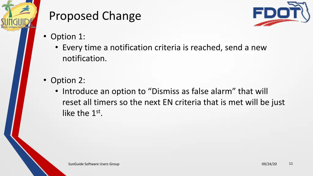 proposed change