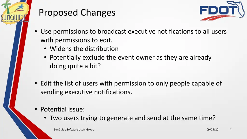 proposed changes