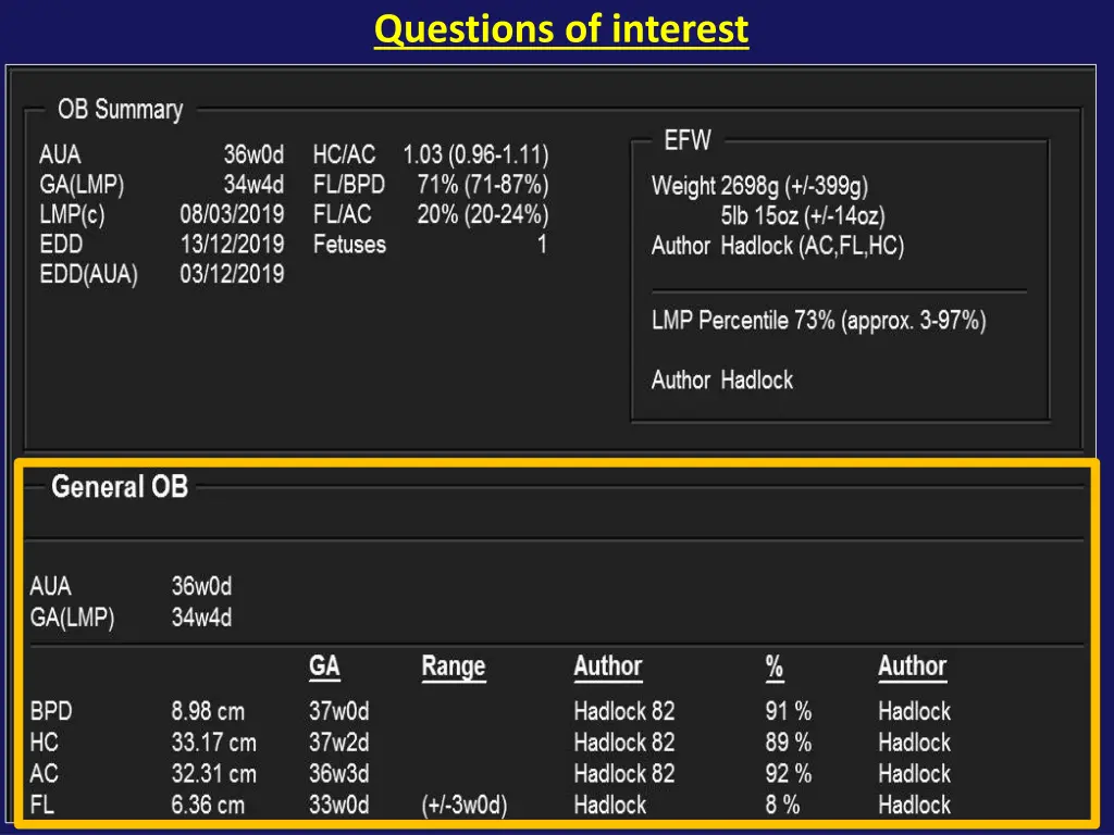 questions of interest