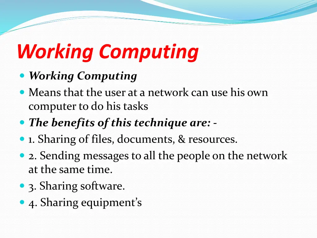 working computing