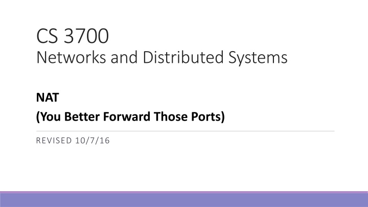 cs 3700 networks and distributed systems