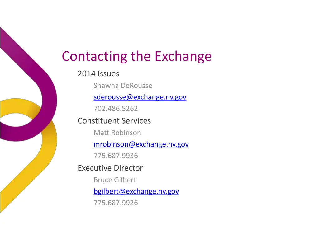 contacting the exchange